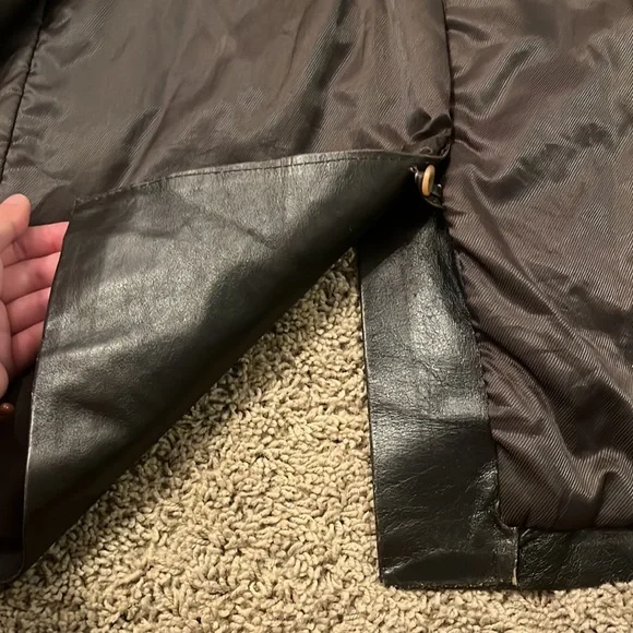 Men’s dark brown leather coat